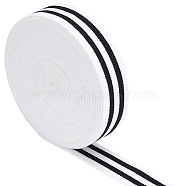 BENECREAT Flat Elastic Rubber Cord/Band, Webbing Garment Sewing Accessories, Black & White, 25mm(OCOR-BC0001-36)