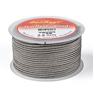 Braided Nylon Threads, Dyed, Gray, 2.5mm, about 10.93 yards(10m)/roll(NWIR-Z001-15)