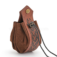 PU Leather Waist Belt Pouch, Retro Medieval Viking Style Waist Coin Bag with Drawstring for Men, Saddle Brown, 17.5x6.5x2.9cm(AJEW-WH0314-126B)
