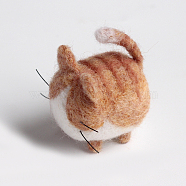 Animal Cat Shape Needle Felting Starter Kit, with Wool Felt and Punch Needles, Needle Felting Kit for Beginners Arts, Sandy Brown, 188x153mm(DOLL-PW0002-065C)