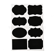 Rectangle & Oval Blank Dry Erase Reusable Waterproof PVC Adhesive Sticker, Spice Jar Tag, Gift Packaging Label, Black, 15.5x10.5x0.02cm, Tags: 34~35x49~50mm, 8pcs/sheet(DIY-I073-03)