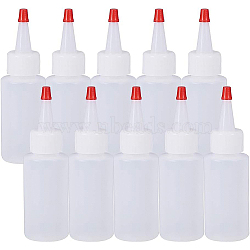 Plastic Glue Bottles, White, 8.5x3.6cm, Capacity: 60ml(DIY-BC0009-04)