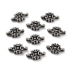 316 Surgical Stainless Steel Connector Charms, Square Links, Antique Silver, 8x15x3mm, Hole: 1.4mm(STAS-K276-23AS)