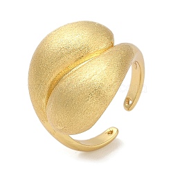 Rack Plating Brass Cuff Finger Rings for Women, Cadmium Free & Lead Free, Long-Lasting Plated, Real 18K Gold Plated, Teardrop, 20mm, Inner Diameter: adjustable(RJEW-C114-13H-G)