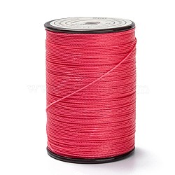 Round Waxed Polyester Thread String, Micro Macrame Cord, Twisted Cord, for Leather Sewing Stitching, Cerise, 0.45mm, about 174.97 yards(160m)/roll(YC-D004-02B-048)