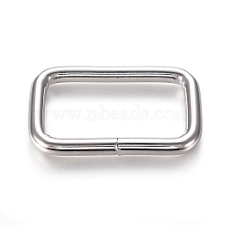 Iron Buckle Clasps, For Webbing, Strapping Bags, Garment Accessories, Rectangle, Platinum, 29x47x3mm, Inner Diameter: 21x38mm(IFIN-WH0051-85P)