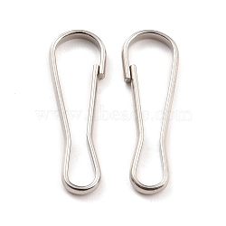 201 Stainless Steel Keychain Clasps, Stainless Steel Color, 28x9x2mm, Inner Diameter: 26x7mm(STAS-C044-05D-P)