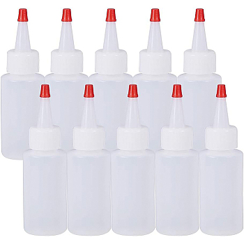 Plastic Glue Bottles, White, 8.5x3.6cm, Capacity: 60ml