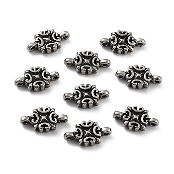 316 Surgical Stainless Steel Connector Charms, Square Links, Antique Silver, 8x15x3mm, Hole: 1.4mm
