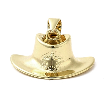 Hall Brass Pendants, Hat, Golden, 10x22x12mm, Hole: 3.5x3mm