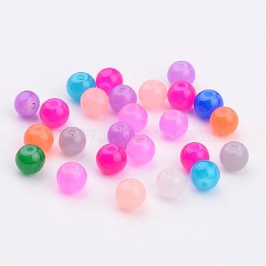 Mixed Imitation Jade Glass Round Beads(X-DGLA-S076-6mm-M)-2