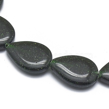 Chapelets de perles en pierre d'or verte synthétique(G-G793-01B-03)-3