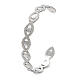 304 Stainless Steel Hollow Horse Eye Cuff Bangle for Women(BJEW-D061-05P)-2