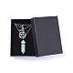 Bullet Synthetic Turquoise Pendant Tiered Necklaces(NJEW-JN02457-06)-4