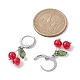 Cherry Glass with Acrylic Dangle Leverback Earrings(EJEW-JE05612)-4