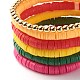Synthetic Hematite & Polymer Clay Heishi Beads Stretch Bracelets Set(BJEW-JB07382)-5