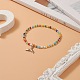 Bracelet extensible en perles de rocaille colorées avec breloques en laiton pour femme(BJEW-JB09218-04)-2