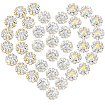 70pcs 3 Styles Cubic Zirconia with Alloy Cabochons, Garments Accessories, Mixed Color, 10.5~11x5.5mm(DIY-GA0007-27)