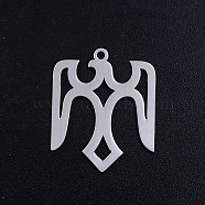 201 Stainless Steel Pendants, Eagle, Stainless Steel Color, 23.5x19x1mm, Hole: 1.5mm(STAS-S105-JN381-1)