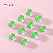 10Pcs Mushroom Silicone Focal Beads, Chewing Beads  For Teethers, DIY Nursing Necklaces Making, Lime Green, 18mm, Hole: 2mm(JX901F-01)