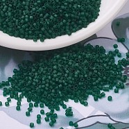 MIYUKI Delica Beads, Cylinder, Japanese Seed Beads, 11/0, (DB0767) Matte Transparent Dark Emerald, 1.3x1.6mm, Hole: 0.8mm, about 2000pcs/10g(X-SEED-J020-DB0767)