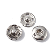 202 Stainless Steel Snap Buttons, Garment Buttons, Sewing Accessories, Stainless Steel Color, 12x4.5mm(BUTT-I017-01B-P)