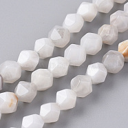 Natural Crazy Agate Beads Strands, Star Cut Round Beads, Faceted, 6mm, Hole: 1mm, about 60pcs/strand, 15.16 inch(38.5cm)(G-F668-03-6mm)