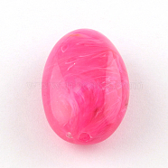 Oval Imitation Gemstone Acrylic Beads, Deep Pink, 41x26x15mm, Hole: 3mm, about 46pcs/500g(OACR-R033B-23)