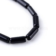 Natural Obsidian Bead Strands, Tube, 14~15x6mm, Hole: 1mm, about 27pcs/strand, 15.7 inch(X-G-R356-54)