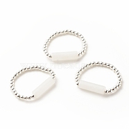 Natural White Jade Column Beaded Finger Ring with Synthetic Hematite, Gemstone Jewelry for Women, Platinum, Inner Diameter: 16~19mm(RJEW-JR00461-02)