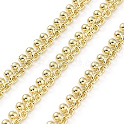 Rack Plating Brass Cable Chains, Long-Lasting Plated, Soldered, with Spool, Lead Free & Cadmium Free, Round, Real 18K Gold Plated, 5x3mm(CHC-F018-04G)