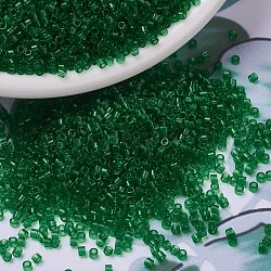 MIYUKI Delica Beads, Cylinder, Japanese Seed Beads, 11/0, (DB0705) Transparent Green, 1.3x1.6mm, Hole: 0.8mm, about 20000pcs/bag, 100g/bag(SEED-J020-DB0705)