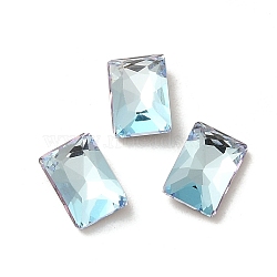 Glass Rhinestone Cabochons, Point Back & Back Plated, Faceted, Rectangle, Light Azore, 6x4x2mm(RGLA-P037-12A-D202)