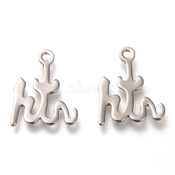 304 Stainless Steel Pendants, Allah, Stainless Steel Color, 16x13x1mm, Hole: 1.5mm(STAS-P266-10P)