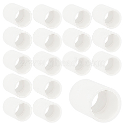 PVC Plastic Water Pipe Straight Connectors, White, 36.5x24.5mm, Hole: 20mm(FIND-WH0137-15A-02)