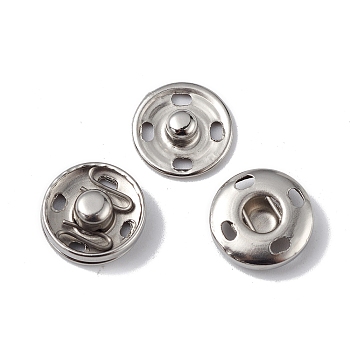 202 Stainless Steel Snap Buttons, Garment Buttons, Sewing Accessories, Stainless Steel Color, 12x4.5mm