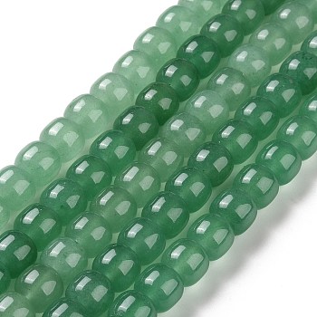 Natural Green Aventurine Beads Strands, Barrel, 10x9mm, Hole: 1.2mm, about 42pcs/strand, 15''(38.1cm)
