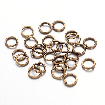 Iron Open Jump Rings, Nickel Free, Antique Bronze Color, 20 Gauge, 5x0.8mm, Inner Diameter: 3.4mm, about 930pcs/50g