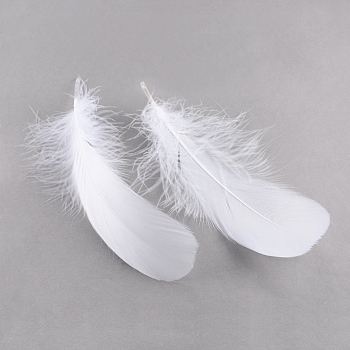 Goose Feather Costume Accessories, Dyed, White, 34~50x145~190mm