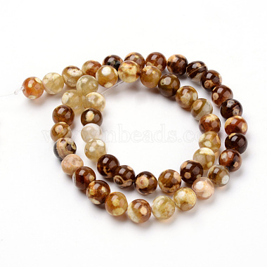 Naturelles feu crépitent agate perles brins(X-G-Q462-67-6mm)-3