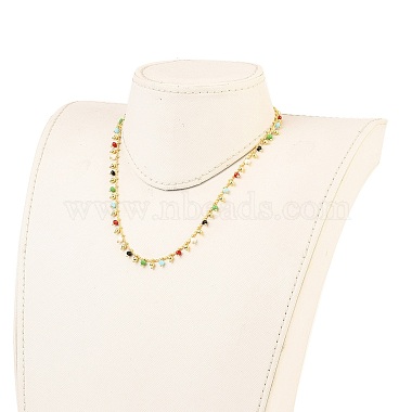 Brass Handmade Colorful Glass Beaded Necklaces(X-NJEW-JN03134)-5
