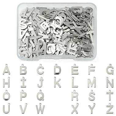 Stainless Steel Color Letter A~Z 201 Stainless Steel Charms