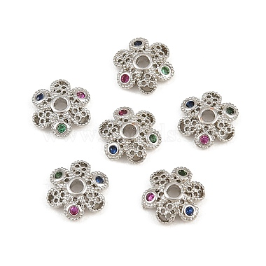 Brass Micro Pave Cubic Zirconia Bead Caps(CU-CBA6A75-33P)-1