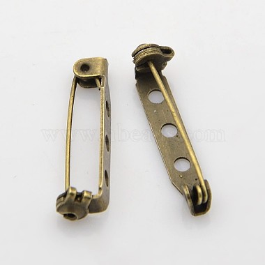3 Holes Iron Brooch Pin Back Safety Catch Bar Pins(IFIN-X0029-02)-2