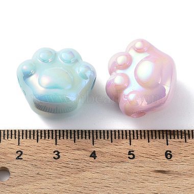UV Plating Rainbow Iridescent Acrylic Beads(OACR-A029-01)-3