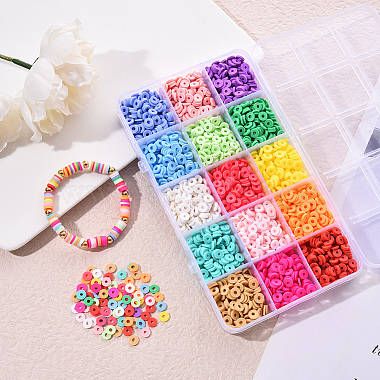 2250Pcs 15 Colors Eco-Friendly Handmade Polymer Clay Beads(CLAY-YW0001-26A)-6