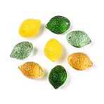 Glass Beads, Lemon, Mixed Color, 14x10x9mm, Hole: 0.7~1mm(LAMP-T021-77M)