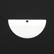 201 Stainless Steel Pendants, Laser Cut, Half Round, Stainless Steel Color, 15x30x1mm, Hole: 1.6mm(STAS-N090-LA051)
