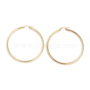 Ring 304 Stainless Steel Hoop Earrings for Women Men, Golden, 9 Gauge, 55.5x3mm, Pin: 0.6mm(EJEW-B049-01H-G)