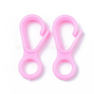 Plastic Lobster CLaw Clasps, Pearl Pink, 33x15.5x4.5mm, Hole: 7.5mm(X-KY-D012-02)